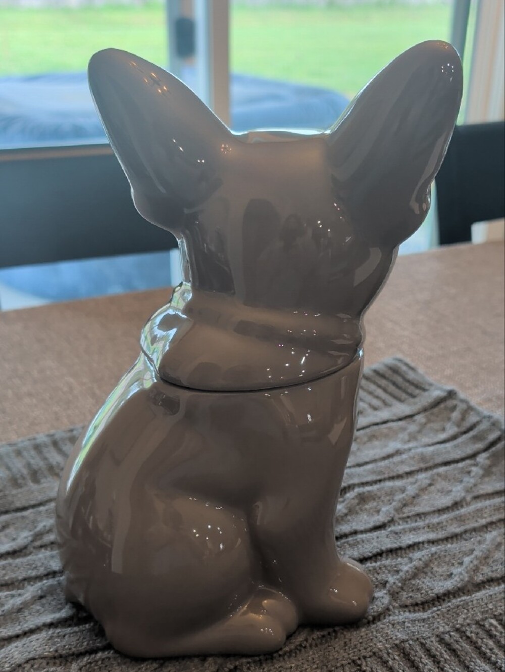 Threshold French Bulldog Cookie/Dog Treat Jar Taupe Grey - Picture 4 of 5